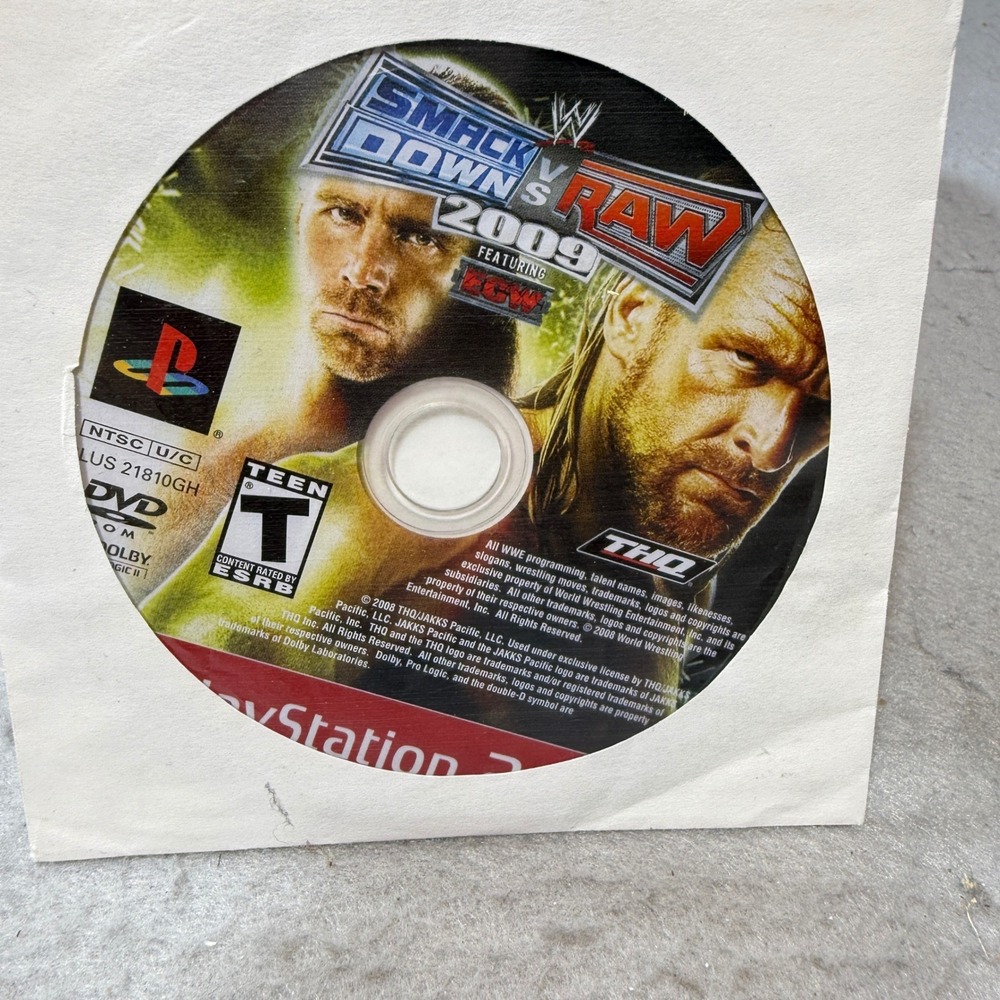 WWE SmackDown vs Raw 2009 PS2 One Size Multicolor SLUS 21810GH Wrestling Game